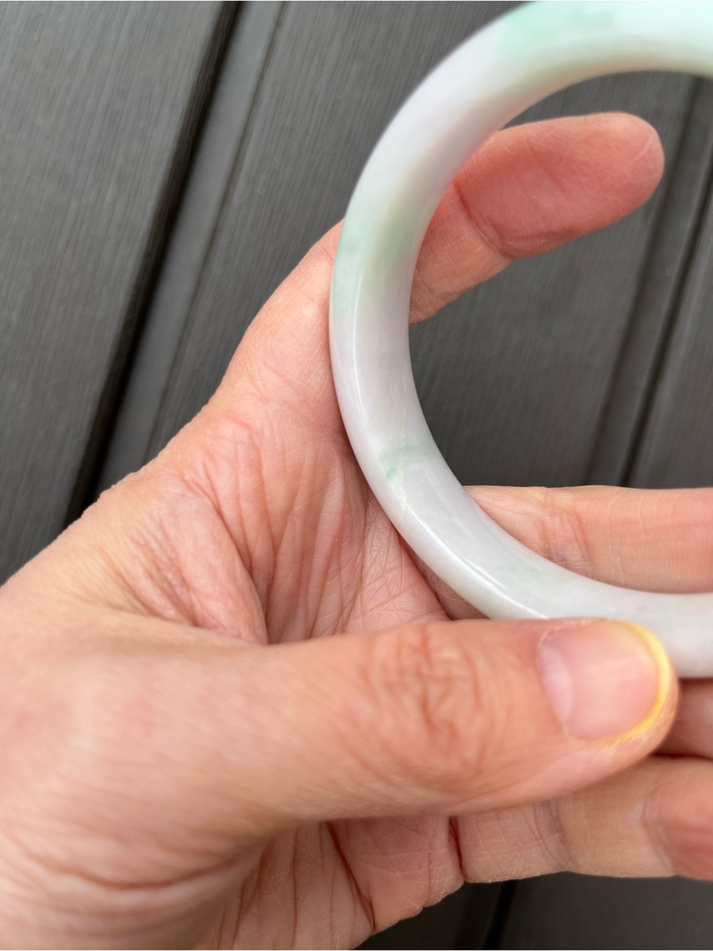 BW089-RM 56.2mm Certified Untreated Grade A Burmese Jadeite Bangle Jade Bracelet - Picture 9 of 16